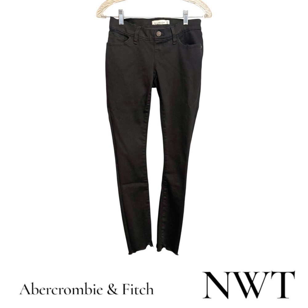 NWT ABERCROMBIE & FITCH - Black Super skinny ankle jeans  SIZE:  00L/24   #R - Picture 2 of 12